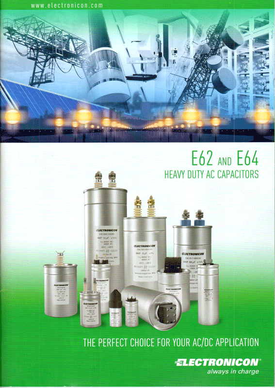 Electronicon "E62 и E64 пленочные силовые конденсаторы"